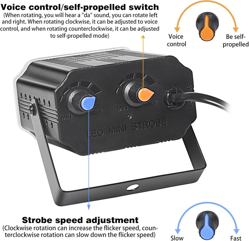 MADOWL 48LED Color Strobe Light for Parties & Halloween, Wireless Remote Control - Image 2